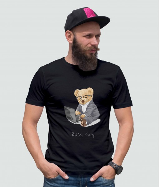 Мъжка тениска с щампа Мечета Busy guy Bear